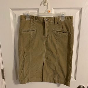 Y2K American Eagle beige corduroy pencil skirt